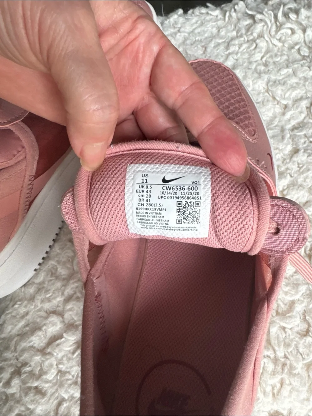 Nike Court Vision Alta TXT Pink Low-Top Platform Sneakers UNISEX
